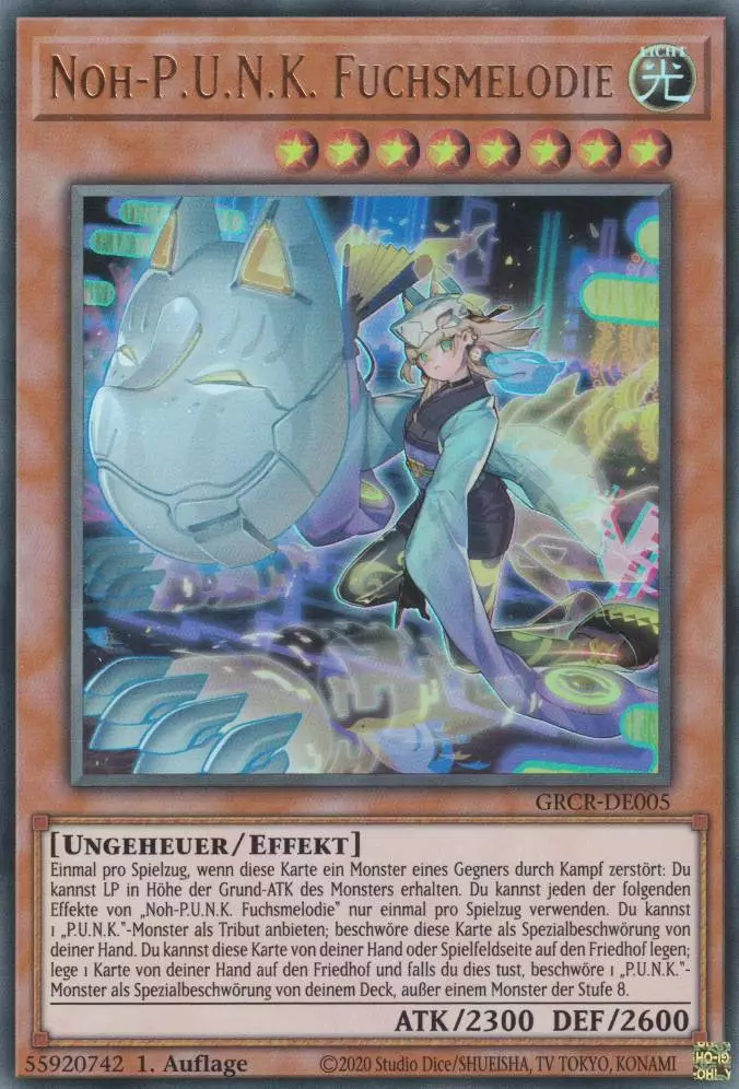 Noh-P.U.N.K. Fuchsmelodie GRCR-DE005 ist in Ultra Rare Yu-Gi-Oh Karte aus The Grand Creators 1.Auflage