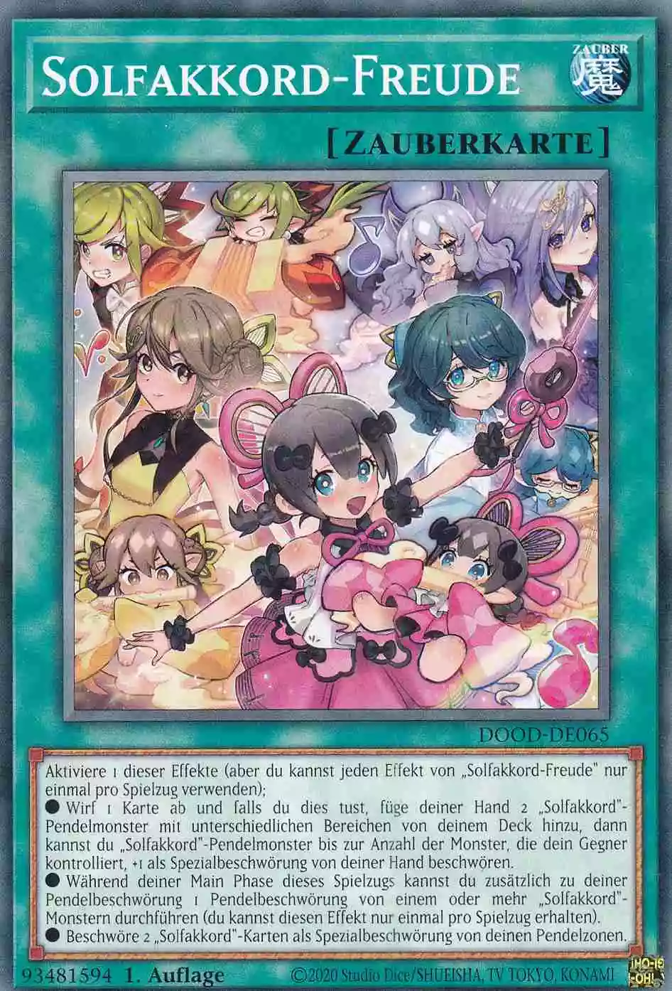 Solfakkord-Freude DOOD-DE065 ist in Common Yu-Gi-Oh Karte aus Doom of Dimensions 1.Auflage