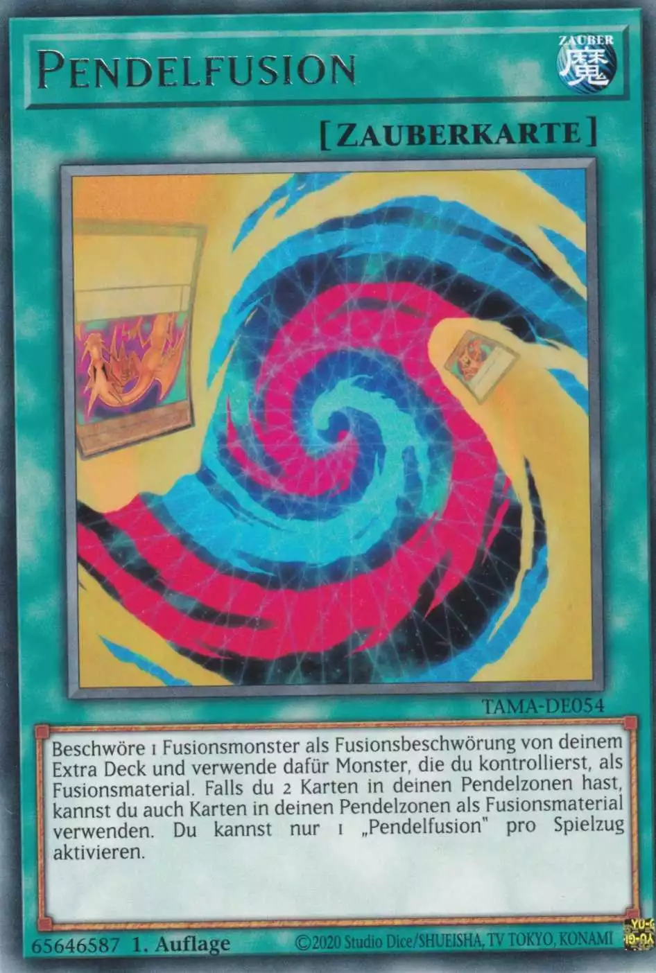 Pendelfusion TAMA-DE054 ist in Rare Yu-Gi-Oh Karte aus Tactical Masters 1.Auflage