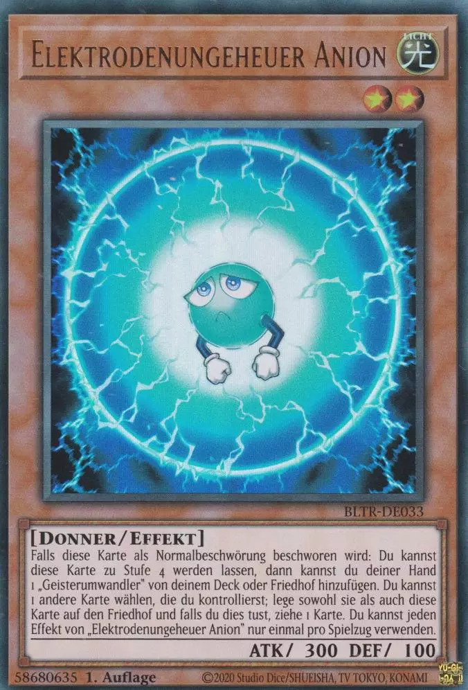 Elektrodenungeheuer Anion BLTR-DE033 ist in Ultra Rare Yu-Gi-Oh Karte aus Battles of Legend Terminal Revenge 1.Auflage