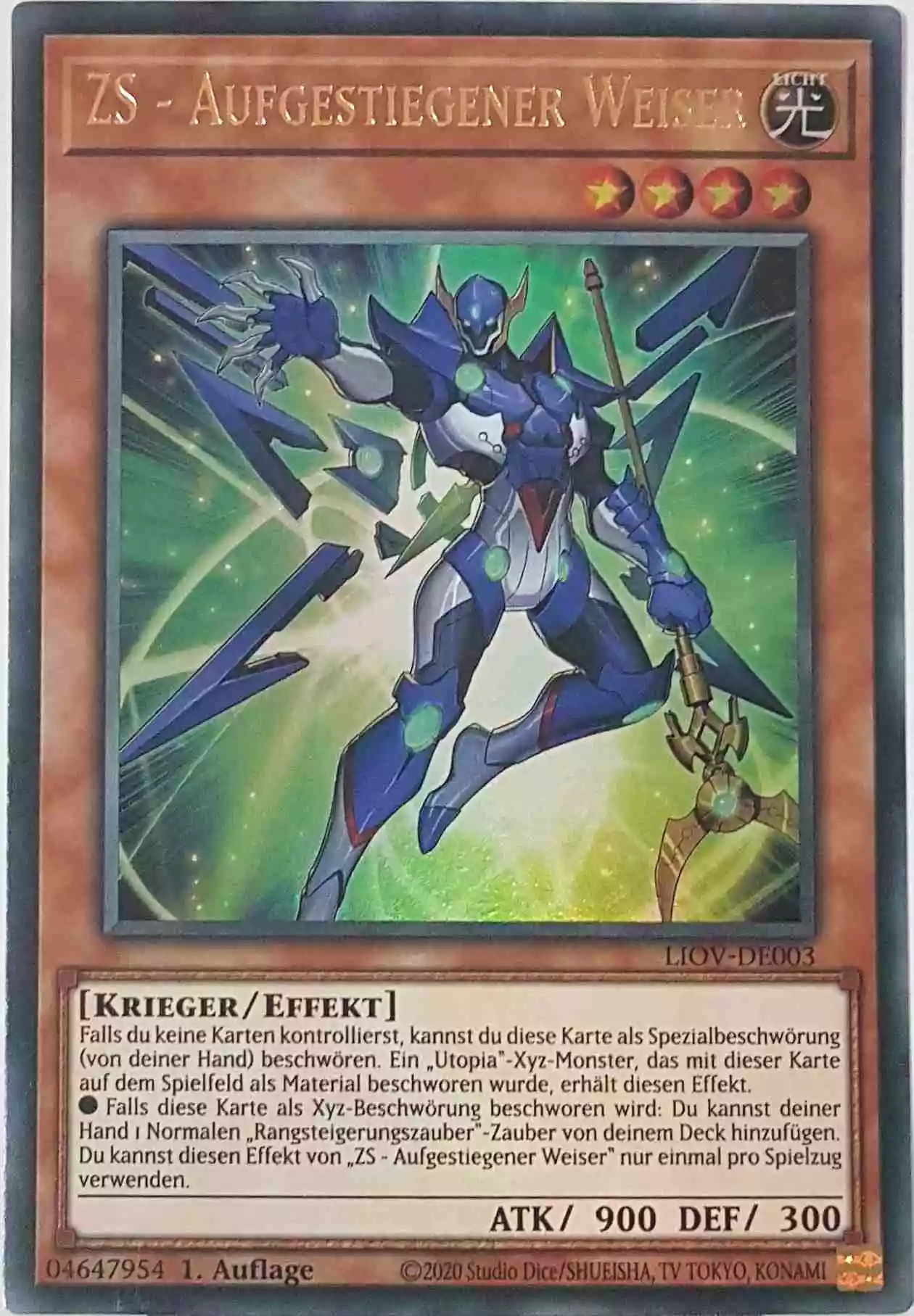ZS - Aufgestiegener Weiser LIOV-DE003 ist in Ultra Rare Yu-Gi-Oh Karte aus Lightning Overdrive 1.Auflage