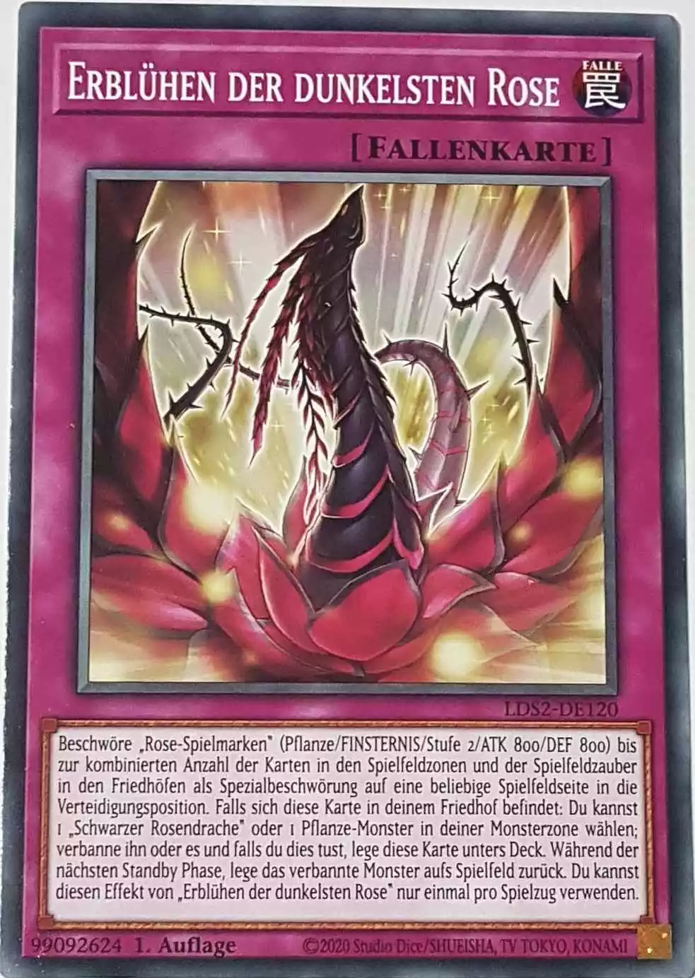 Erblühen der dunkelsten Rose LDS2-DE120 ist in Common Yu-Gi-Oh Karte aus Legendary Duelists: Season 2 1.Auflage