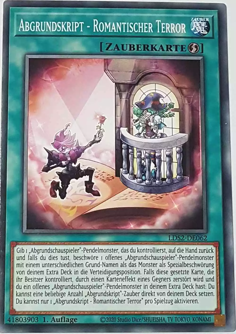 Abgrundskript - Romantischer Terror LDS2-DE062 ist in Common Yu-Gi-Oh Karte aus Legendary Duelists: Season 2 1.Auflage