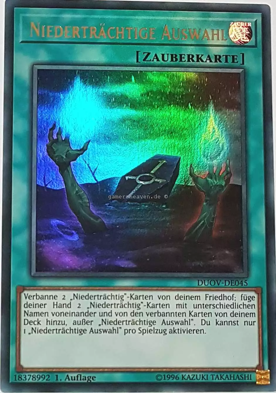 Niederträchtige Auswahl DUOV-DE045 ist in Ultra Rare Yu-Gi-Oh Karte aus Duel Overload 1.Auflage