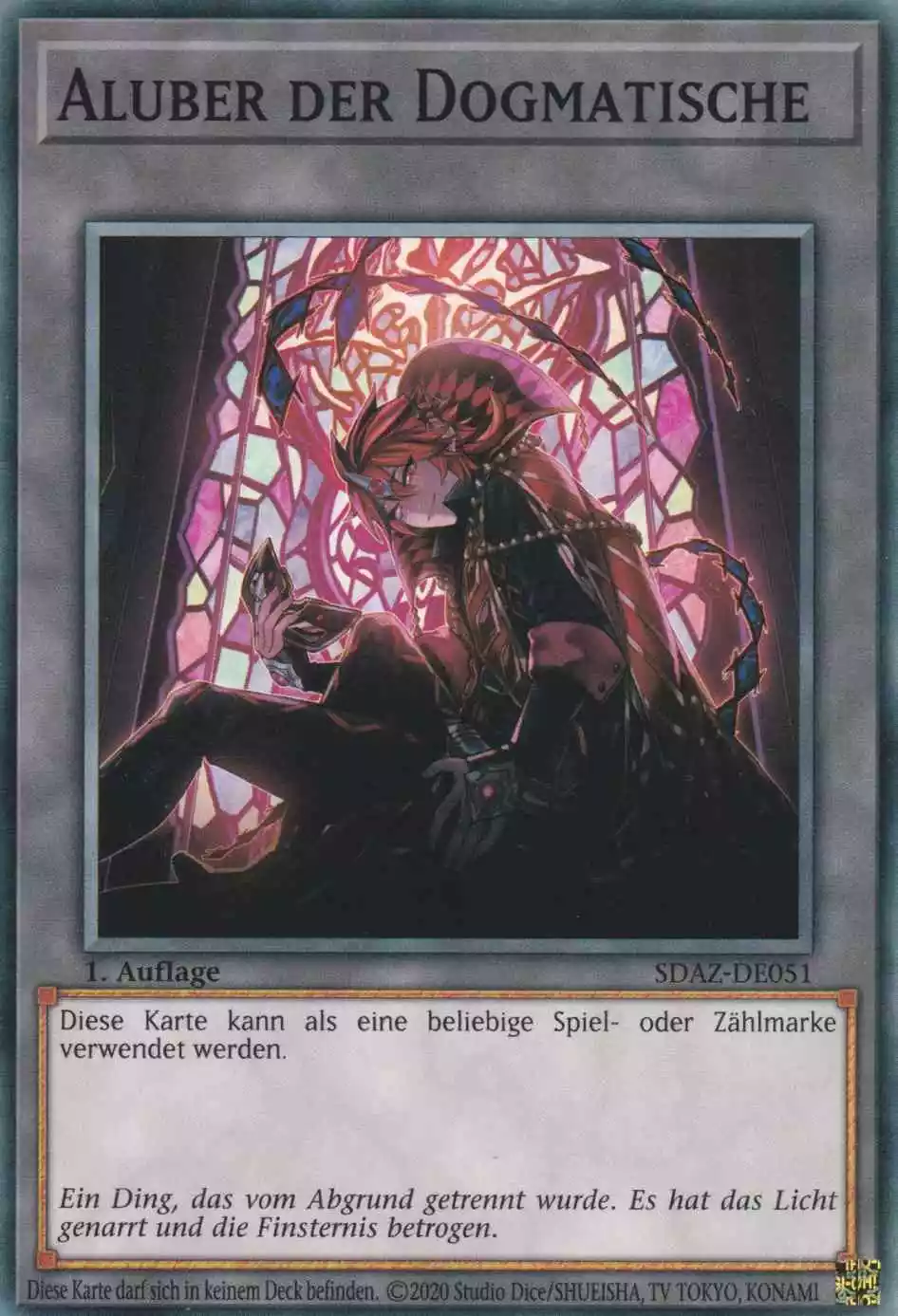 Aluber der Dogmatische SDAZ-DE051 ist in Common Yu-Gi-Oh Karte aus Structure Deck Albaz Strike 1.Auflage