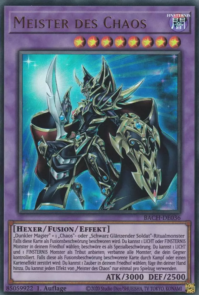 Meister des Chaos BACH-DE036 ist in Ultra Rare Yu-Gi-Oh Karte aus Battle of Chaos 1.Auflage