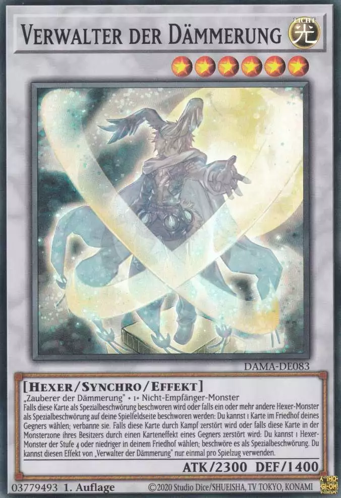 Verwalter der Dämmerung DAMA-DE083 ist in Super Rare Yu-Gi-Oh Karte aus Dawn of Majesty 1.Auflage