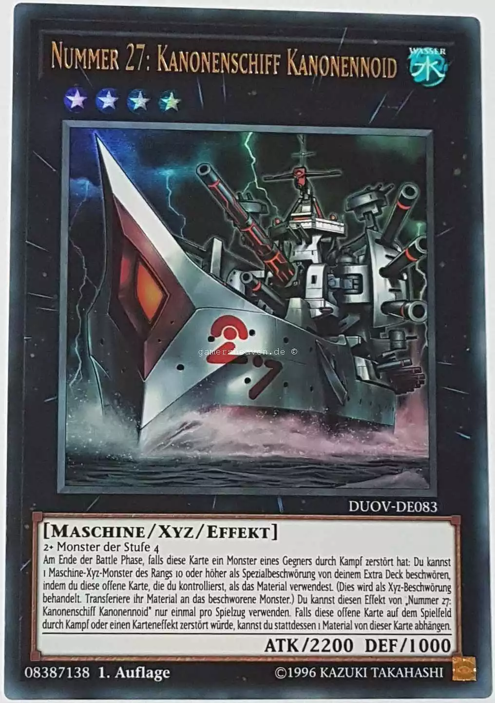 Nummer 27: Kanonenschiff Kanonennoid DUOV-DE083 ist in Ultra Rare Yu-Gi-Oh Karte aus Duel Overload 1.Auflage