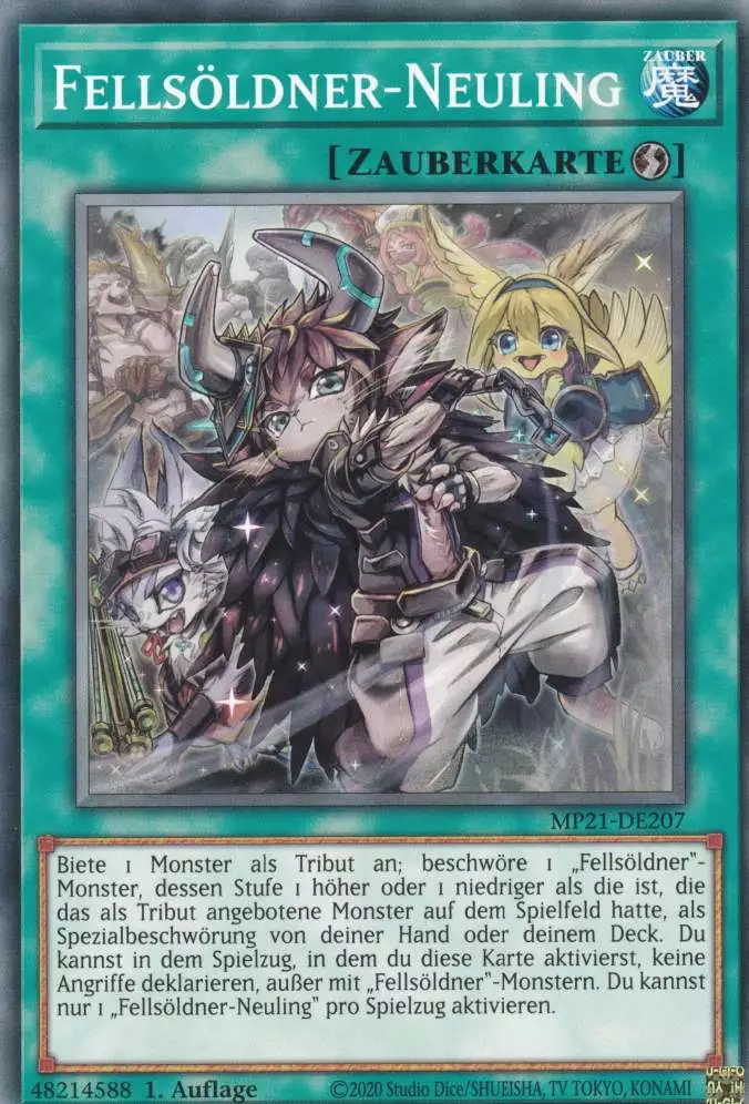 Fellsöldner-Neuling MP21-DE207 ist in Common Yu-Gi-Oh Karte aus Tin of Ancient Battles 1.Auflage