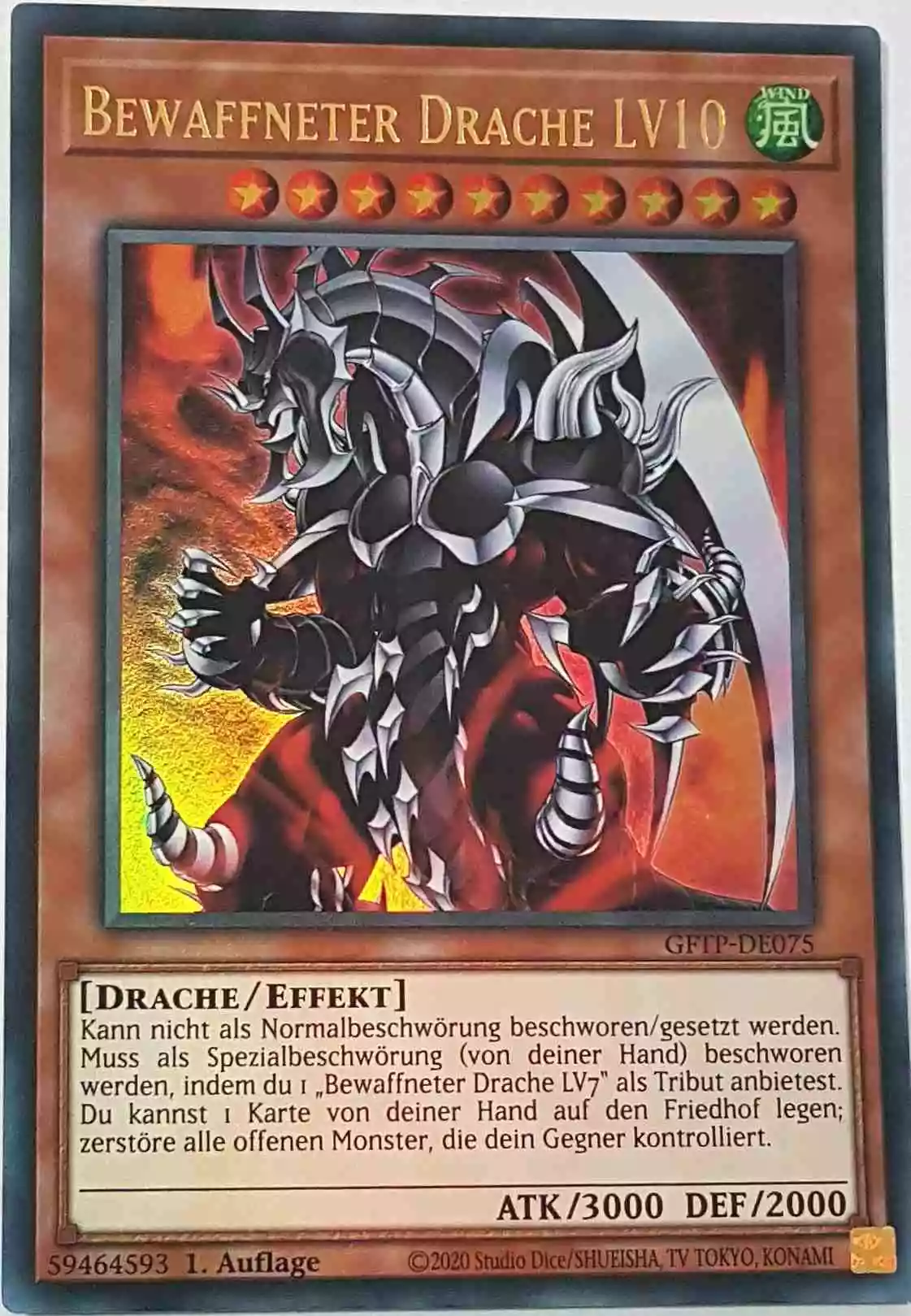 Bewaffneter Drache LV10 GFTP-DE075 ist in Ultra Rare Yu-Gi-Oh Karte aus Ghost From The Past 1.Auflage