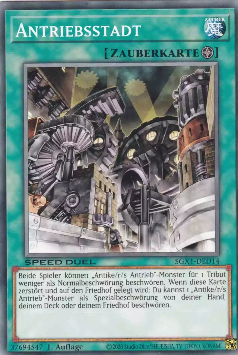 Antriebsstadt SGX1-DED14 ist in Common Yu-Gi-Oh Karte aus Speed Duel GX Duel Academy Box 1.Auflage