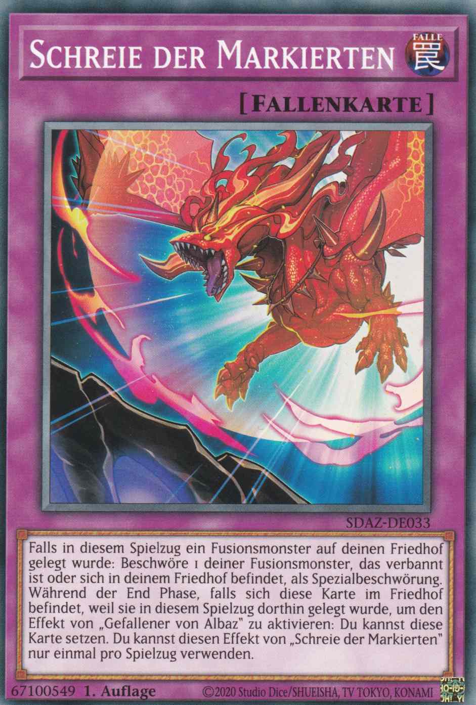 Schreie der Markierten SDAZ-DE033 ist in Common Yu-Gi-Oh Karte aus Structure Deck Albaz Strike 1.Auflage