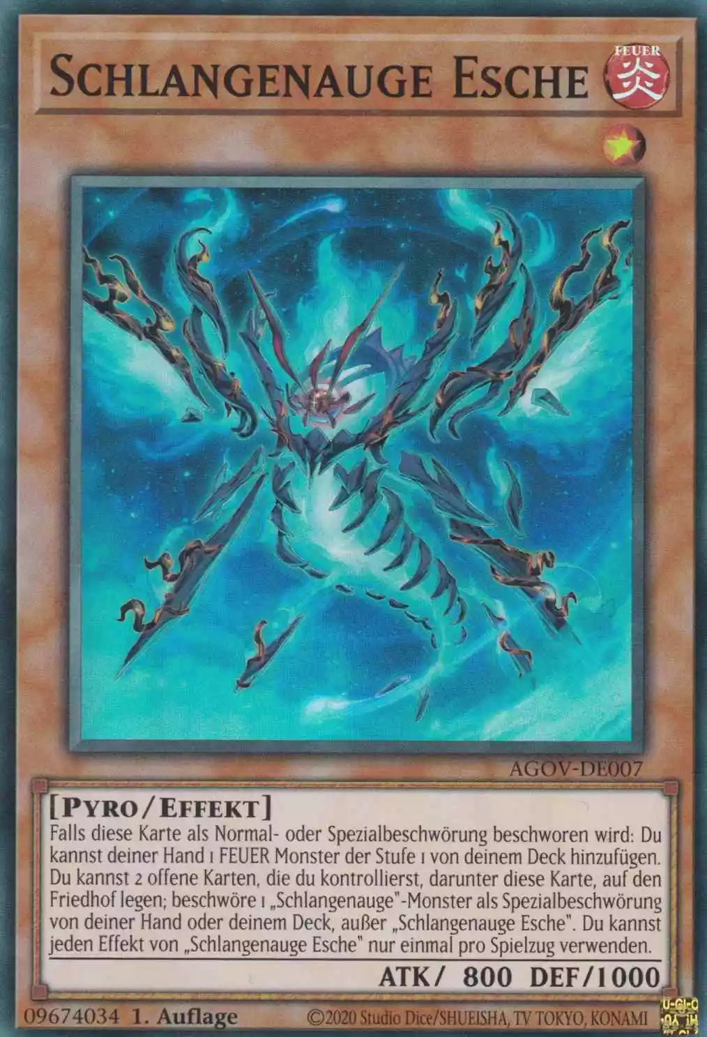 Schlangenauge Esche AGOV-DE007 ist in Super Rare Yu-Gi-Oh Karte aus Age of Overlord 1.Auflage