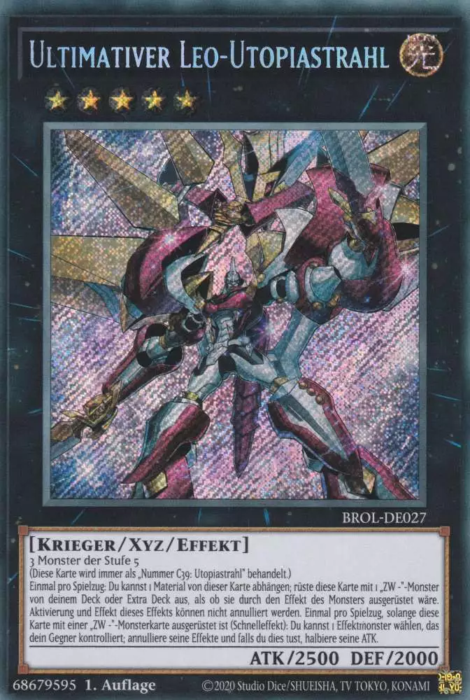 Ultimativer Leo-Utopiastrahl BROL-DE027 ist in Secret Rare Yu-Gi-Oh Karte aus Brothers of Legend 1.Auflage