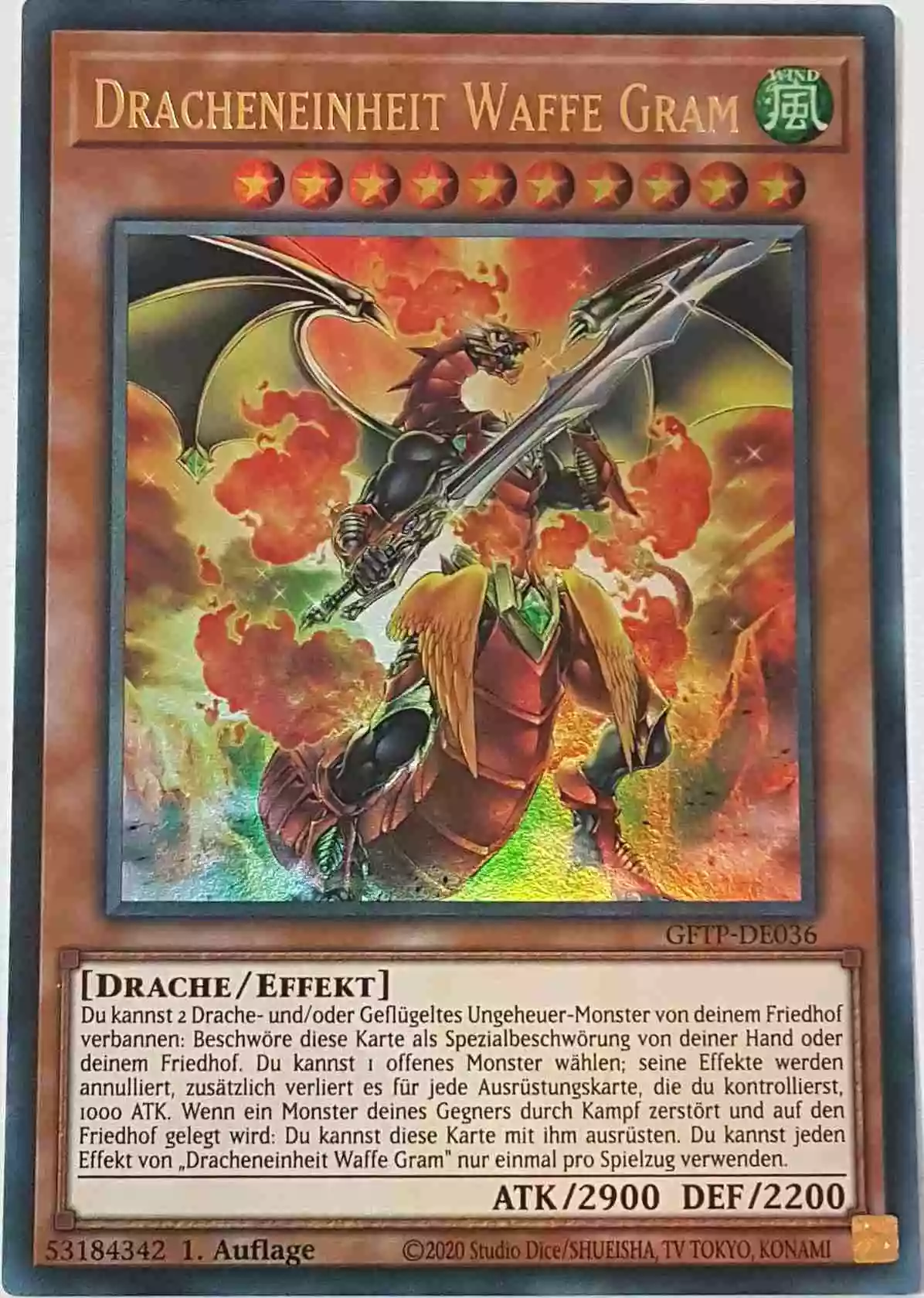 Dracheneinheit Waffe Gram GFTP-DE036 ist in Ultra Rare Yu-Gi-Oh Karte aus Ghost From The Past 1.Auflage