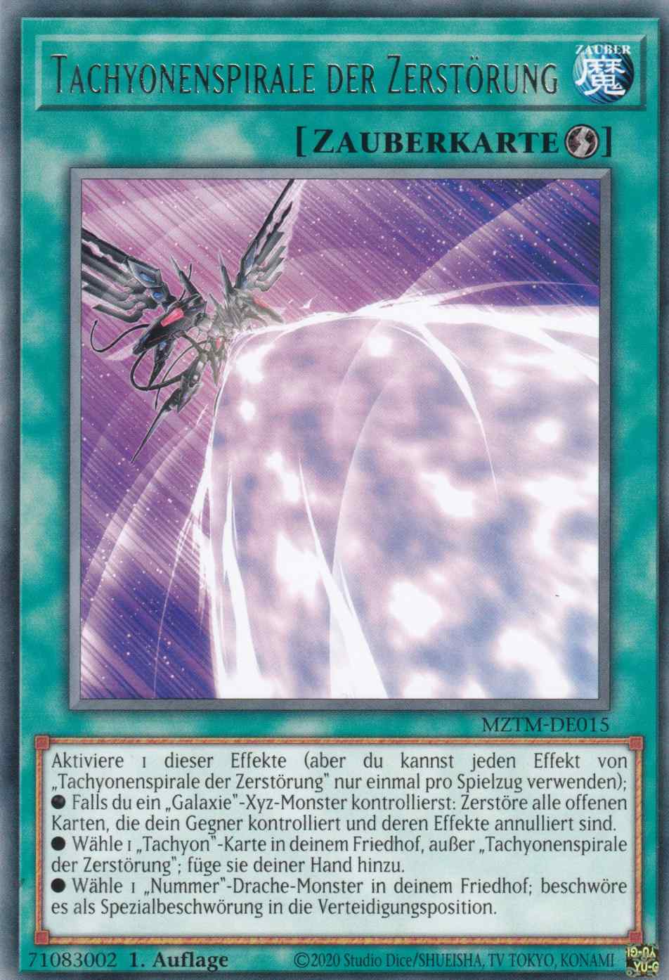 Tachyonenspirale der Zerstörung MZTM-DE015 ist in Rare Yu-Gi-Oh Karte aus Maze of the Master 1.Auflage