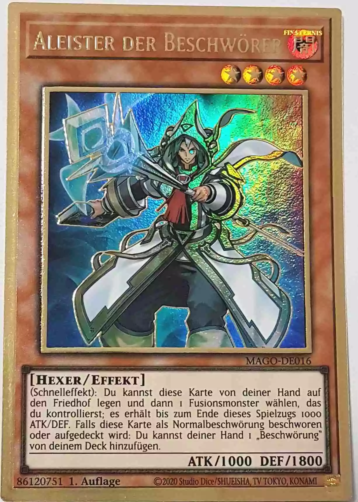 Aleister der Beschwörer (alternativ art) MAGO-DE016 ist in Premium Gold Rare Yu-Gi-Oh Karte aus Maximum Gold 1. Auflage