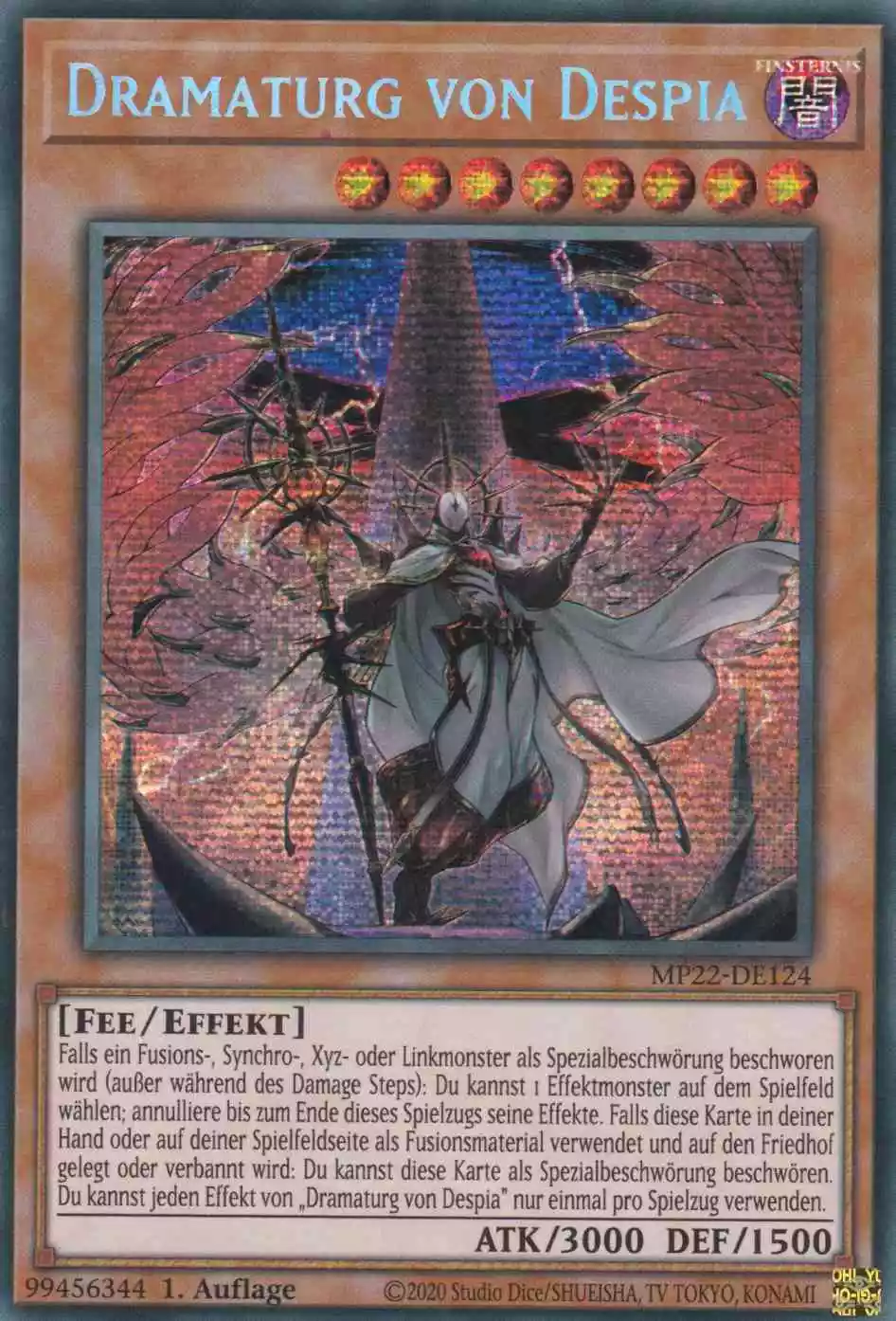 mp22-de124-dramaturg-von-despia-prismatic-secret-rare-tin-of-the-pharaoh-s-gods Dramaturg von Despia MP22-DE124 ist in Prismatic Secret Rare Yu-Gi-Oh Karte aus Tin of the Pharaoh’s Gods 1.Auflage