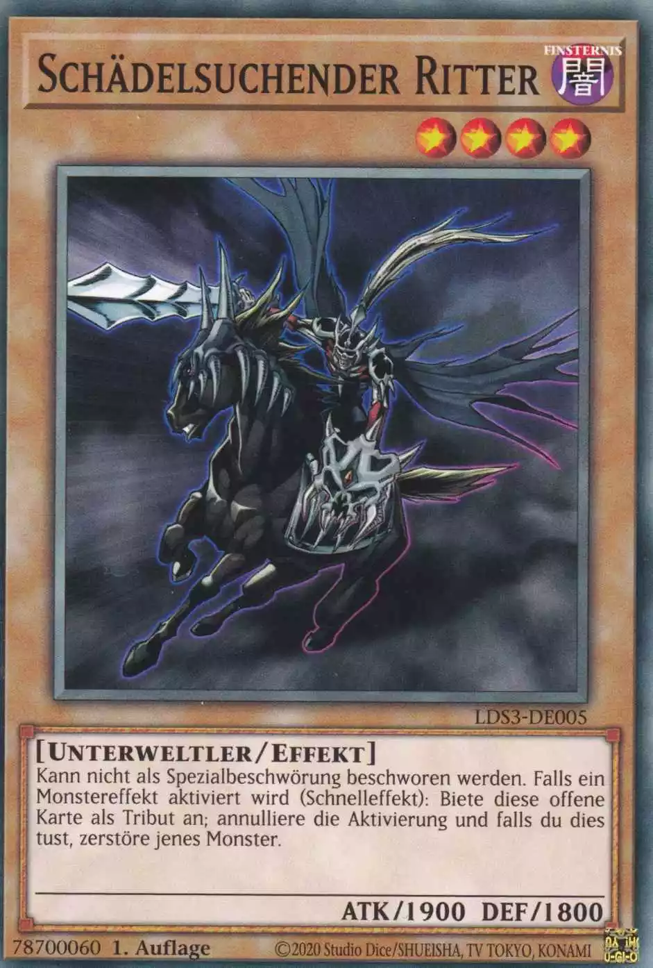 Schädelsuchender Ritter LDS3-DE005 ist in Common Yu-Gi-Oh Karte aus Legendary Duelists Season 3 1.Auflage