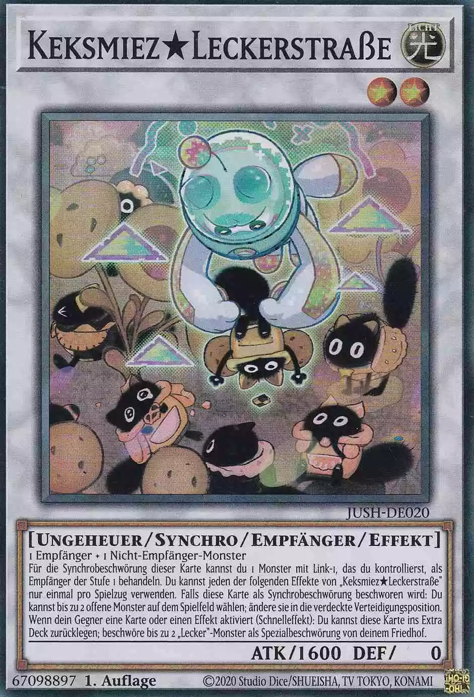 Keksmiez★Leckerstraße JUSH-DE020 ist in Super Rare Yu-Gi-Oh Karte aus Justice Hunters 1.Auflage