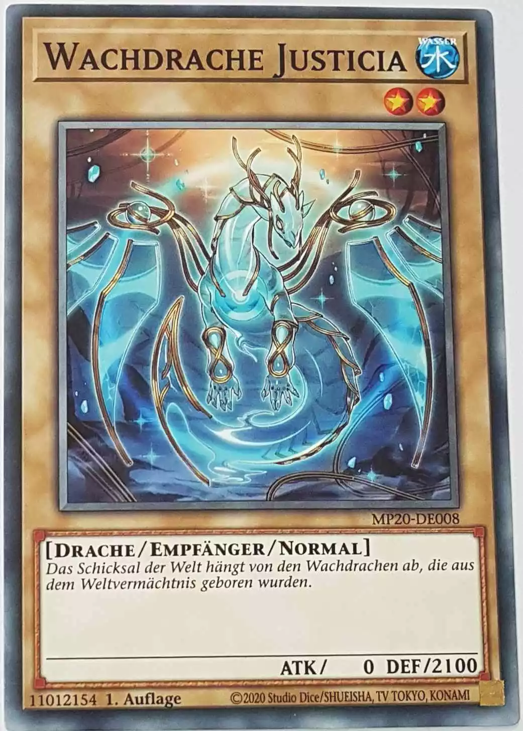 Wachdrache Justicia MP20-DE008 ist in Common Yu-Gi-Oh Karte aus 2020 Tin of Lost Memories 1.Auflage