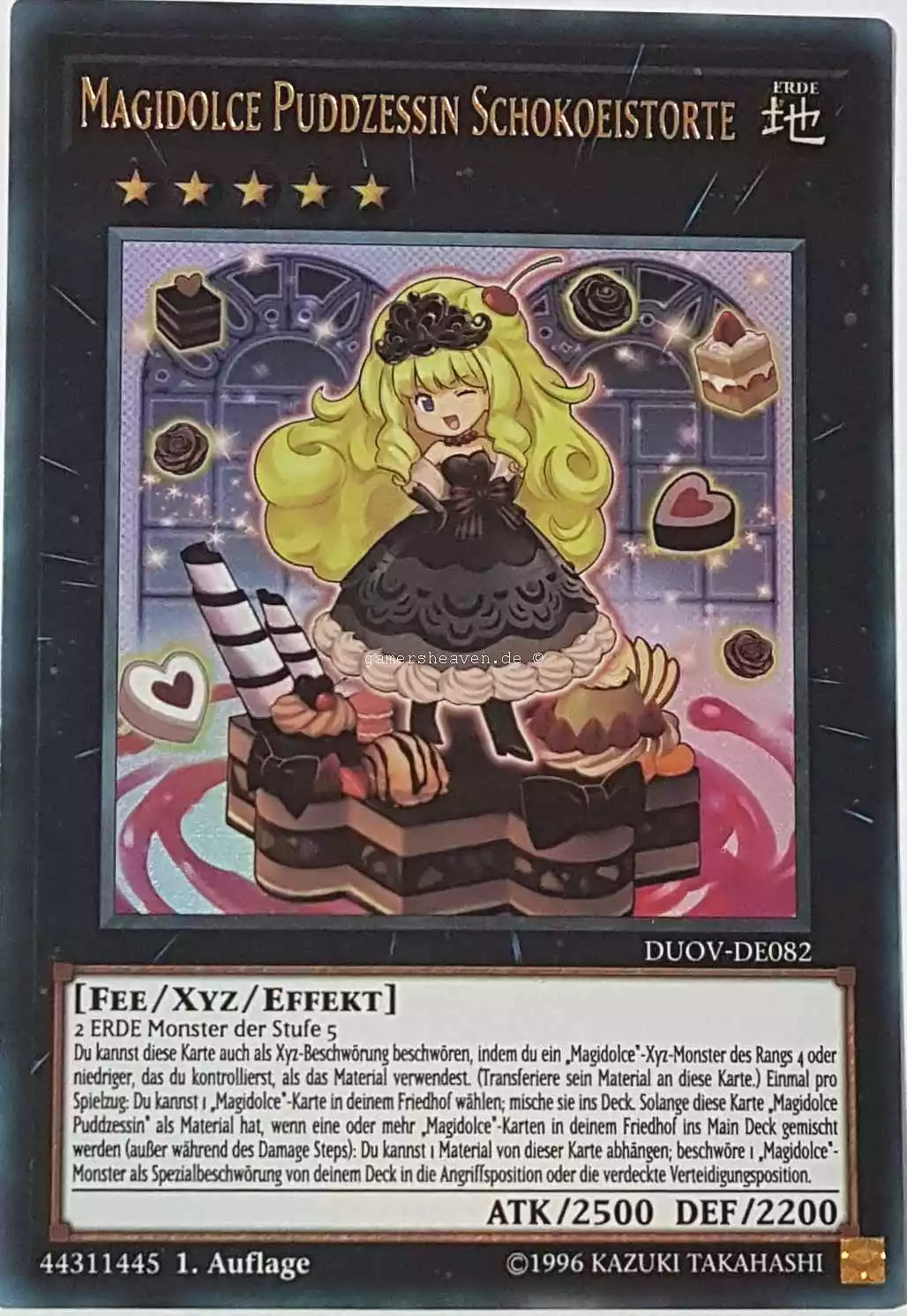 Magidolce Puddzessin Schokoeistorte DUOV-DE082 ist in Ultra Rare Yu-Gi-Oh Karte aus Duel Overload 1.Auflage