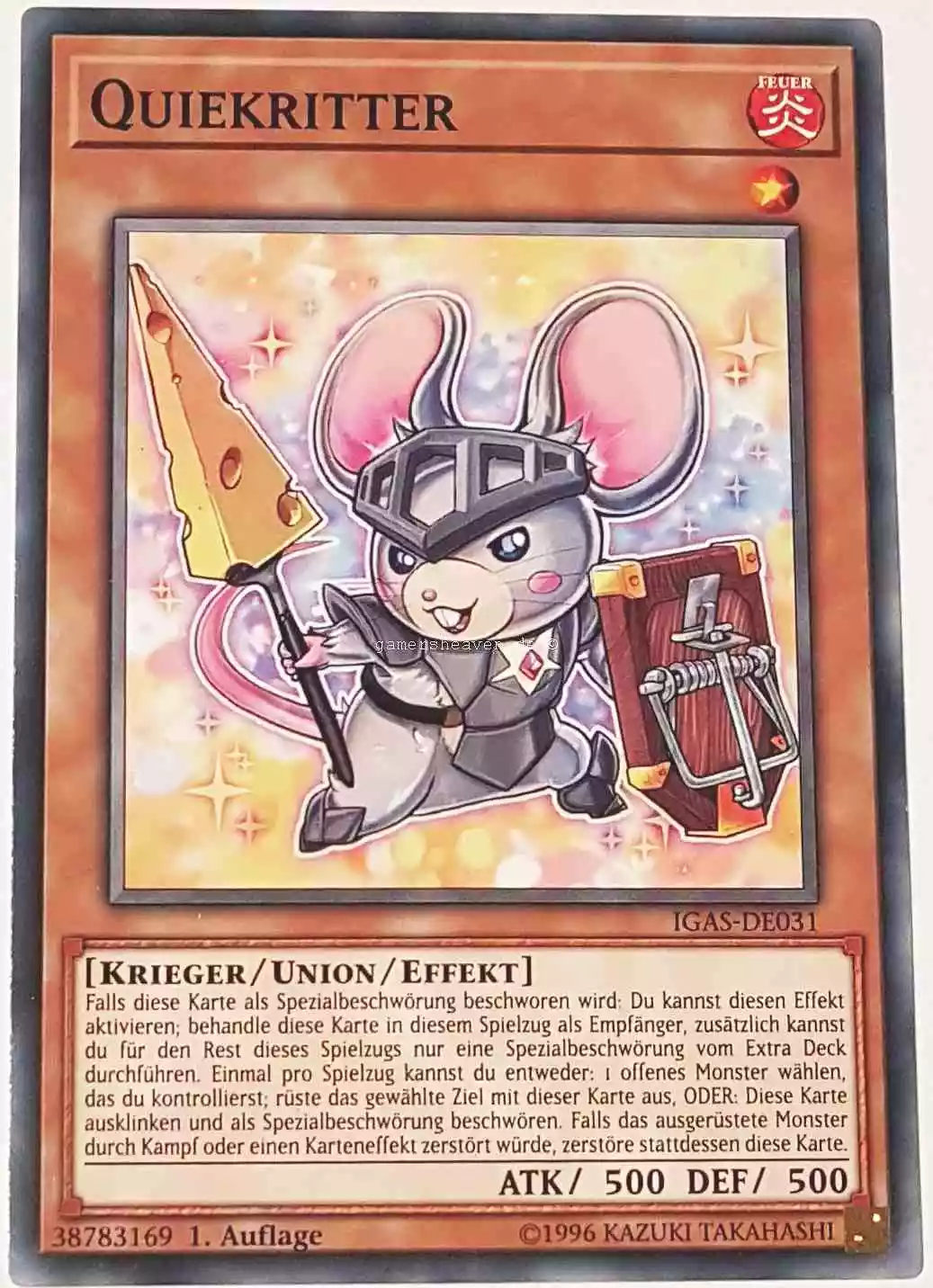 Quiekritter IGAS-DE031 ist in Common Yu-Gi-Oh Karte aus Ignition Assault 1.Auflage