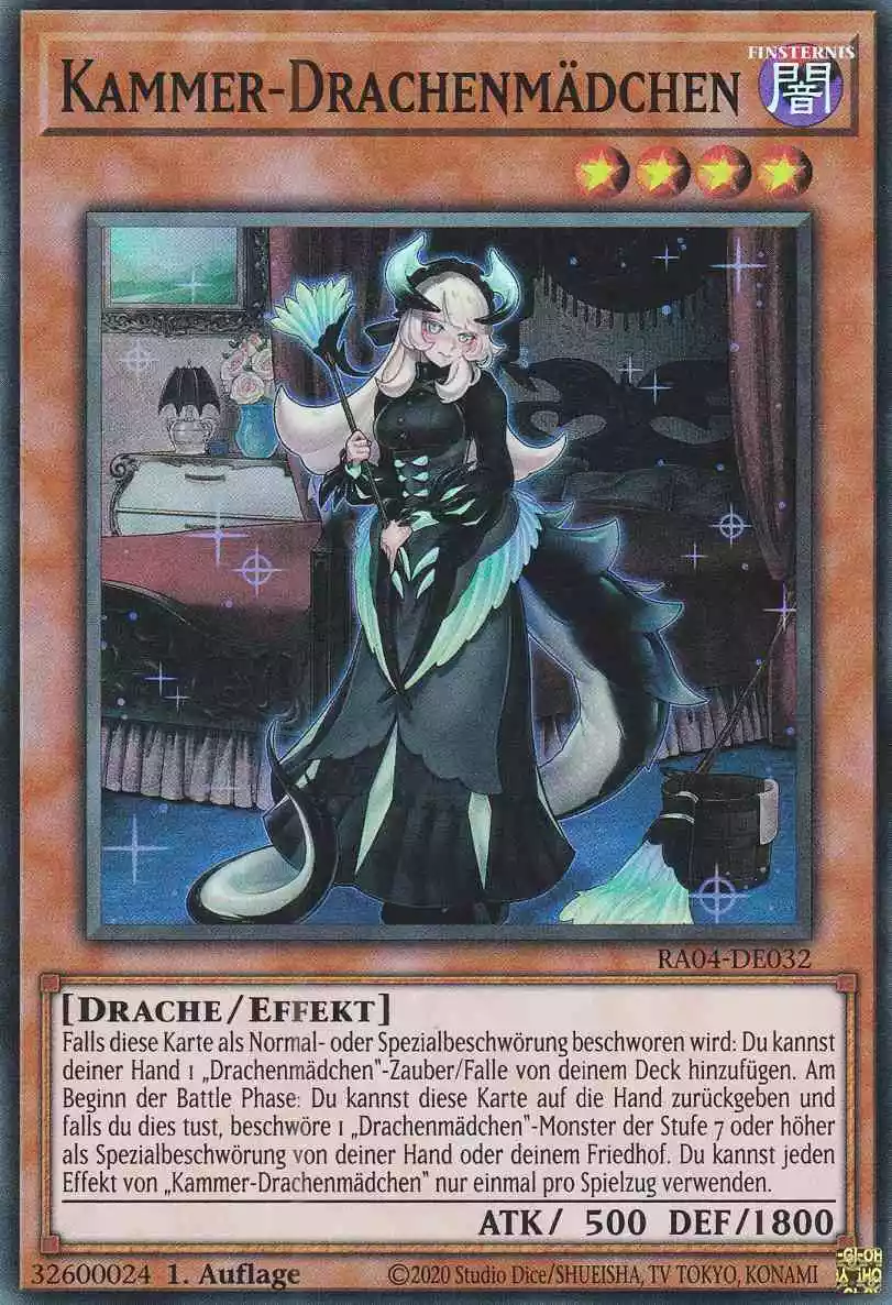 Kammer-Drachenmädchen RA04-DE032 ist in Super Rare Yu-Gi-Oh Karte aus Quarter Century Stampede 1.Auflage
