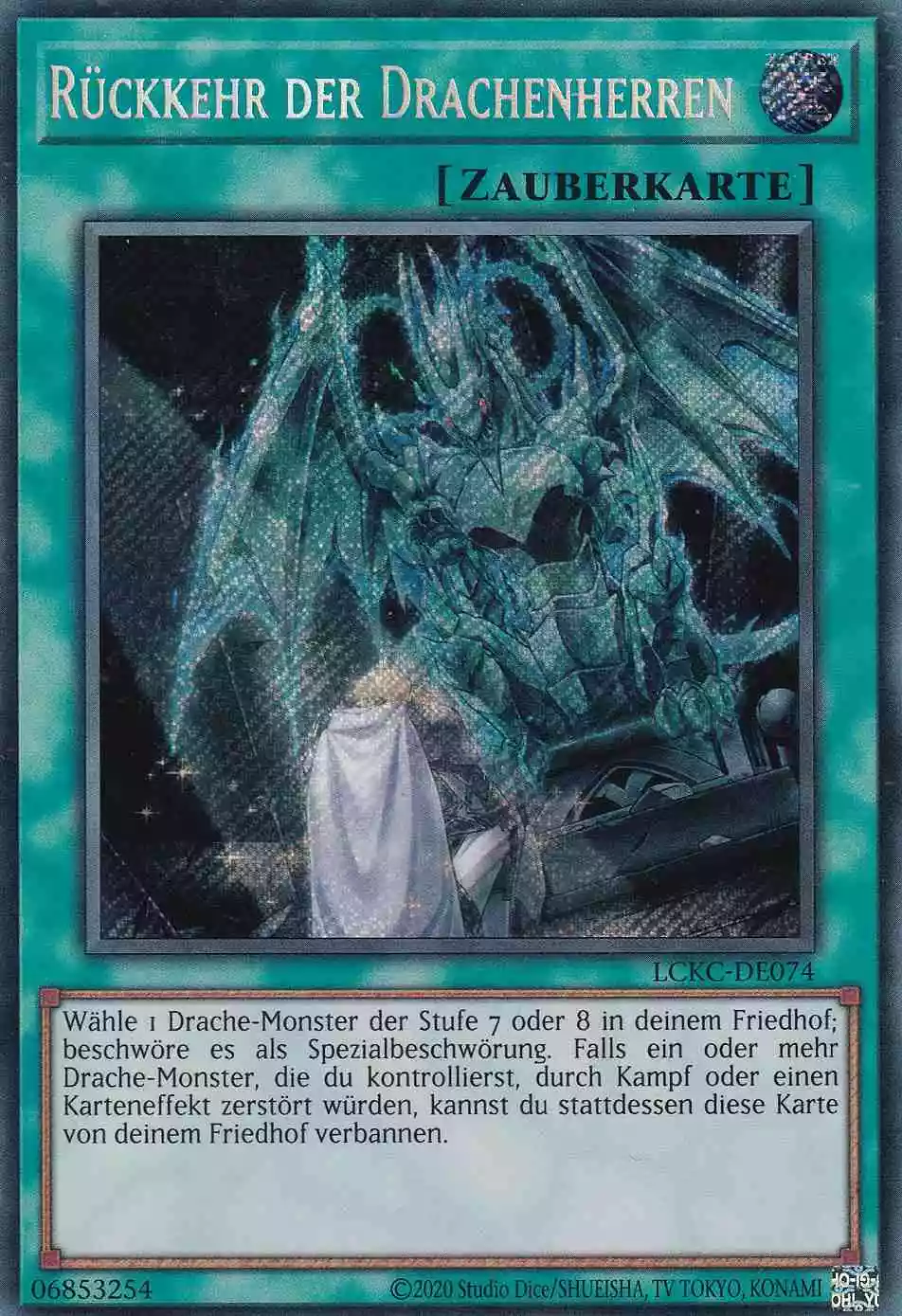 Rückkehr der Drachenherren Secret Rare LCKC-DE074 Yugioh Karte Rückkehr der Drachenherren LCKC-DE074 ist in Secret Rare Yu-Gi-Oh Karte aus Legendary Collection Kaiba unlimitiert