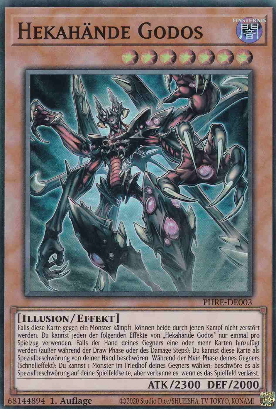 Hekahände Godos PHRE-DE003-S ist in Super Rare Yu-Gi-Oh Karte aus Phantom Revenge 1.Auflage