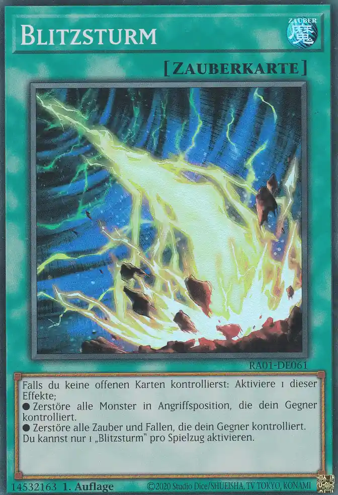 Blitzsturm RA01-DE061 ist in Super Rare Yu-Gi-Oh Karte aus 25th Anniversary Rarity Collection 1.Auflage