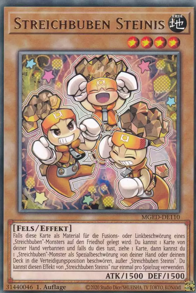 Streichbuben Steinis MGED-DE110 ist in Rare Yu-Gi-Oh Karte aus Maximum Gold El Dorado 1.Auflage
