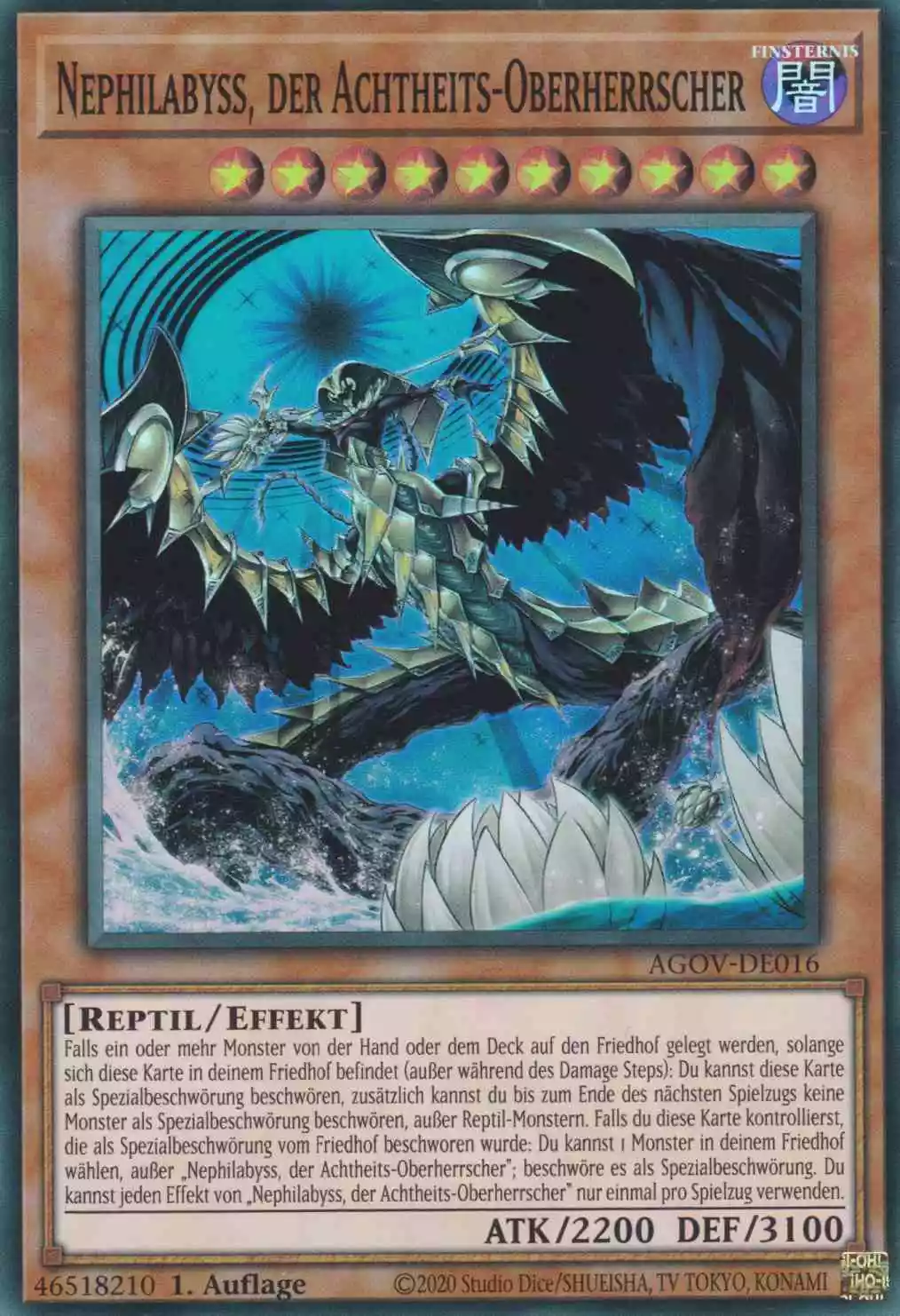 Nephilabyss, der Achtheits-Oberherrscher AGOV-DE016 ist in Super Rare Yu-Gi-Oh Karte aus Age of Overlord 1.Auflage