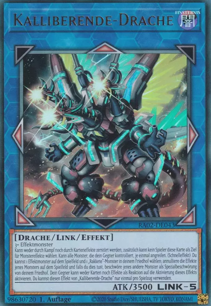 Kalliberende-Drache RA02-DE043 ist in Ultra Rare Yu-Gi-Oh Karte aus 25th Anniversary Rarity Collection 2 1.Auflage