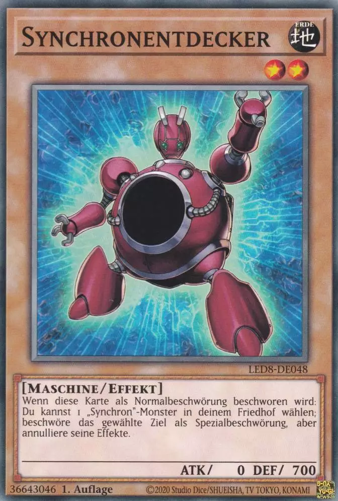 Synchronentdecker LED8-DE048 ist in Common Yu-Gi-Oh Karte aus Legendary Duelists Synchro Storm 1.Auflage