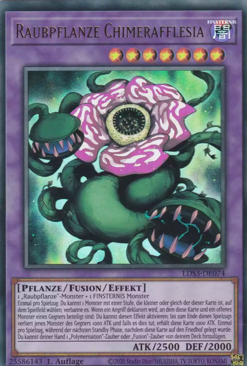 Raubpflanze Chimerafflesia LDS3-DE074 ist in Ultra Rare Yu-Gi-Oh Karte aus Legendary Duelists Season 3 1.Auflage