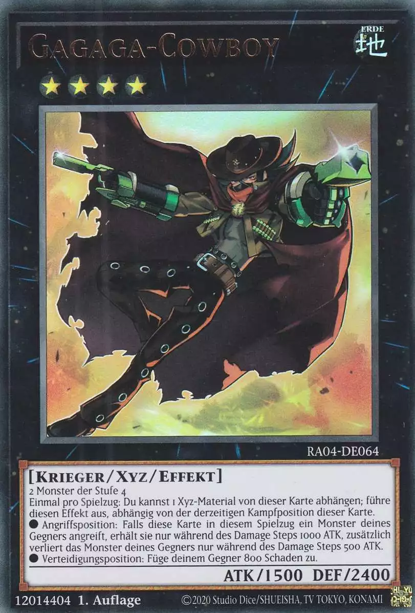 Gagaga-Cowboy RA04-DE064 ist in Ultra Rare Yu-Gi-Oh Karte aus Quarter Century Stampede 1.Auflage