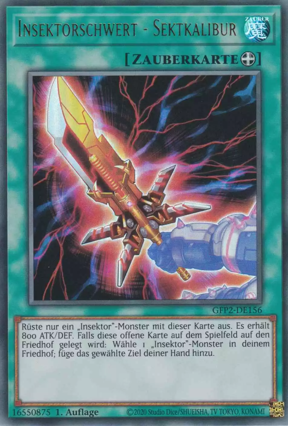 Insektorschwert - Sektkalibur GFP2-DE156 ist in Ultra Rare Yu-Gi-Oh Karte aus Ghosts from the Past The 2nd Haunting 1.Auflage