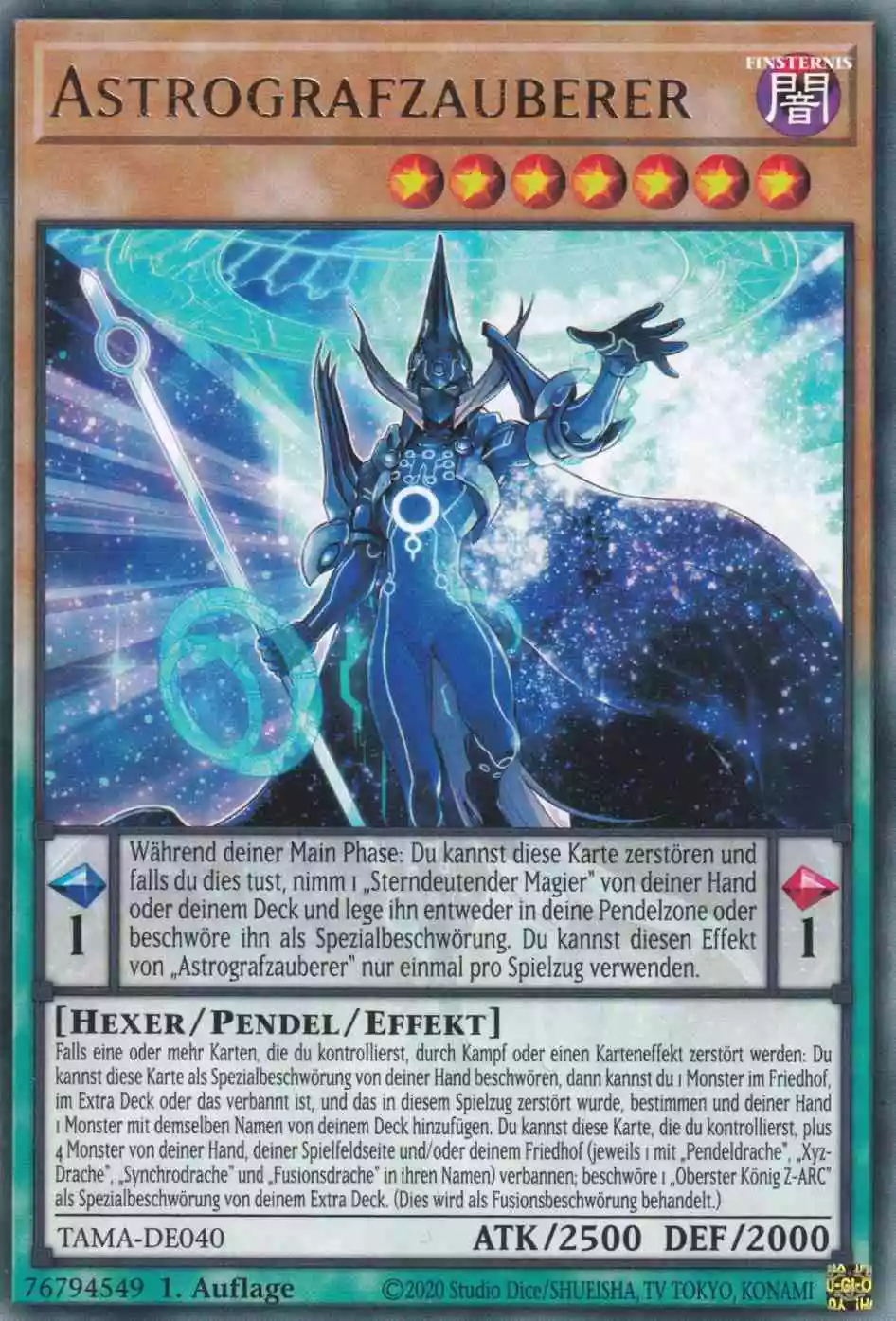 Astrografzauberer TAMA-DE040 ist in Rare Yu-Gi-Oh Karte aus Tactical Masters 1.Auflage