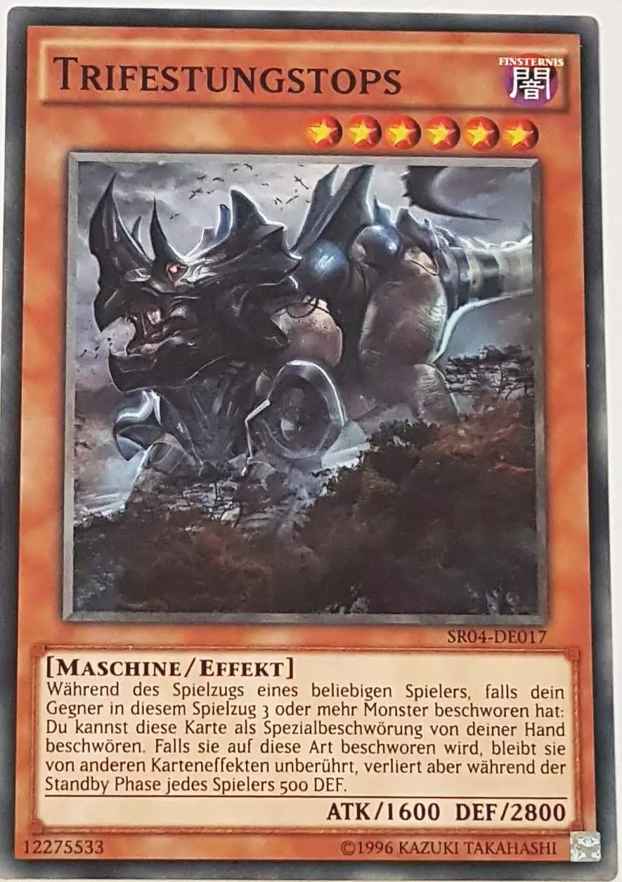 Trifestungstops SR04-DE017 ist in Common Yu-Gi-Oh Karte aus Dinosmasher's Fury 