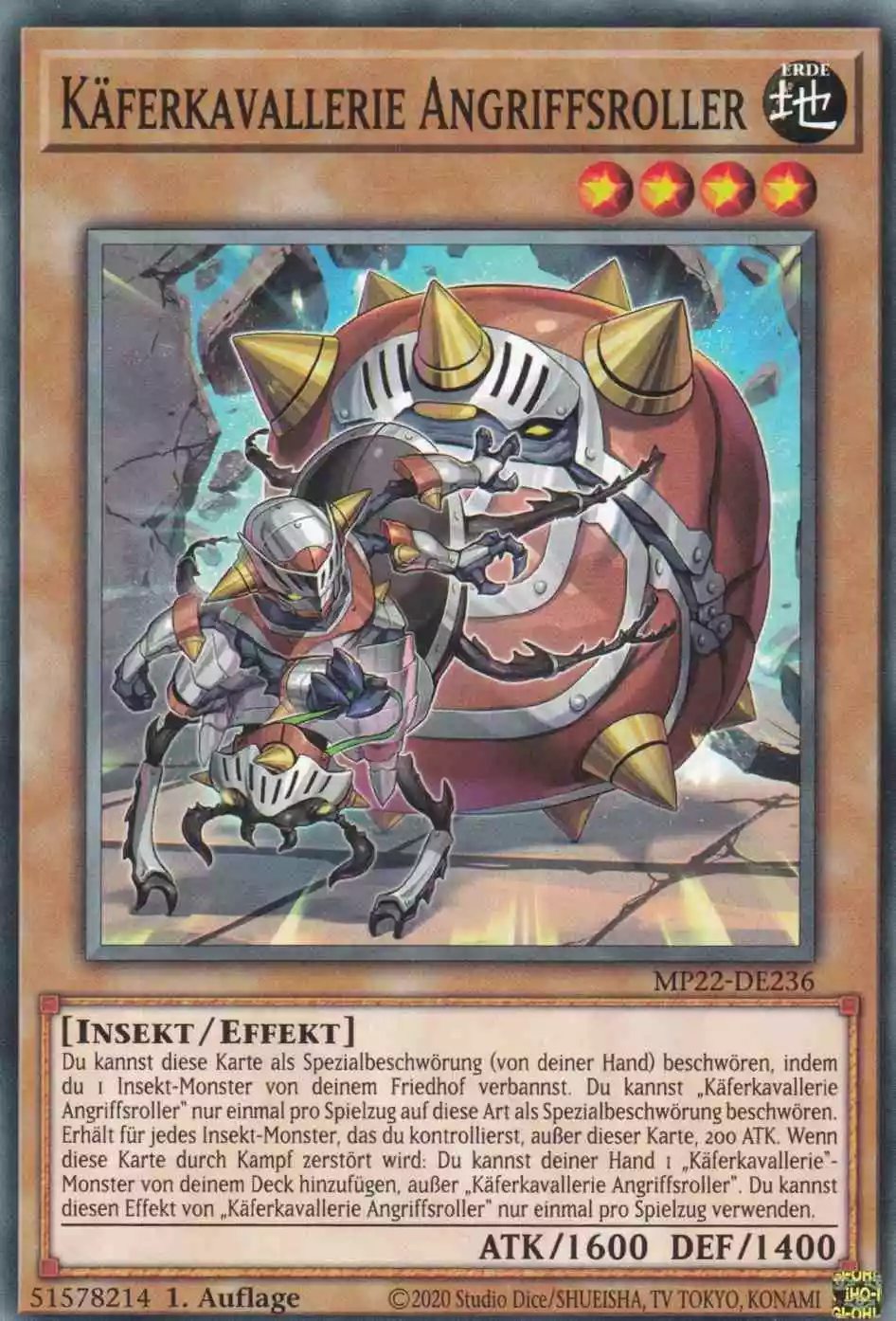 Käferkavallerie Angriffsroller MP22-DE236 ist in Common Yu-Gi-Oh Karte aus Tin of the Pharaoh’s Gods 1.Auflage