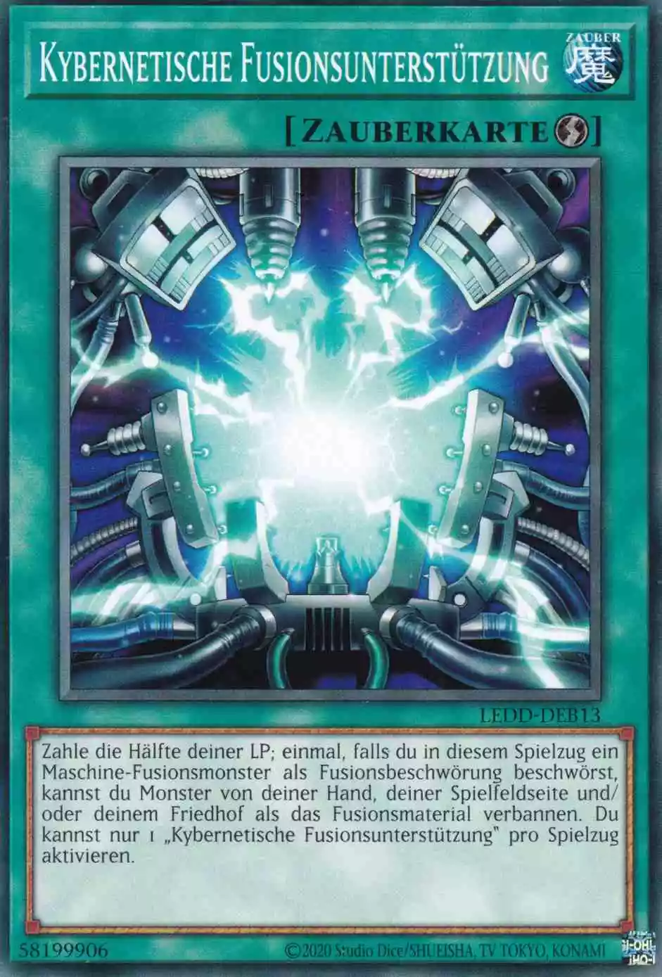 Kybernetische Fusionsunterstützung LEDD-DEB13 ist in Common Yu-Gi-Oh Karte aus Legendary Dragon Decks unlimitiert