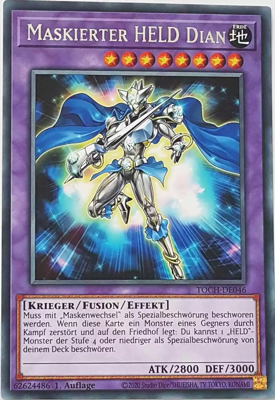 Maskierter HELD Dian TOCH-DE046 ist in Rare Yu-Gi-Oh Karte aus Toon Chaos 1.Auflage