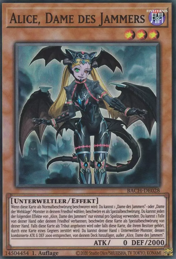 Alice, Dame des Jammers BACH-DE028 ist in Super Rare Yu-Gi-Oh Karte aus Battle of Chaos 1.Auflage