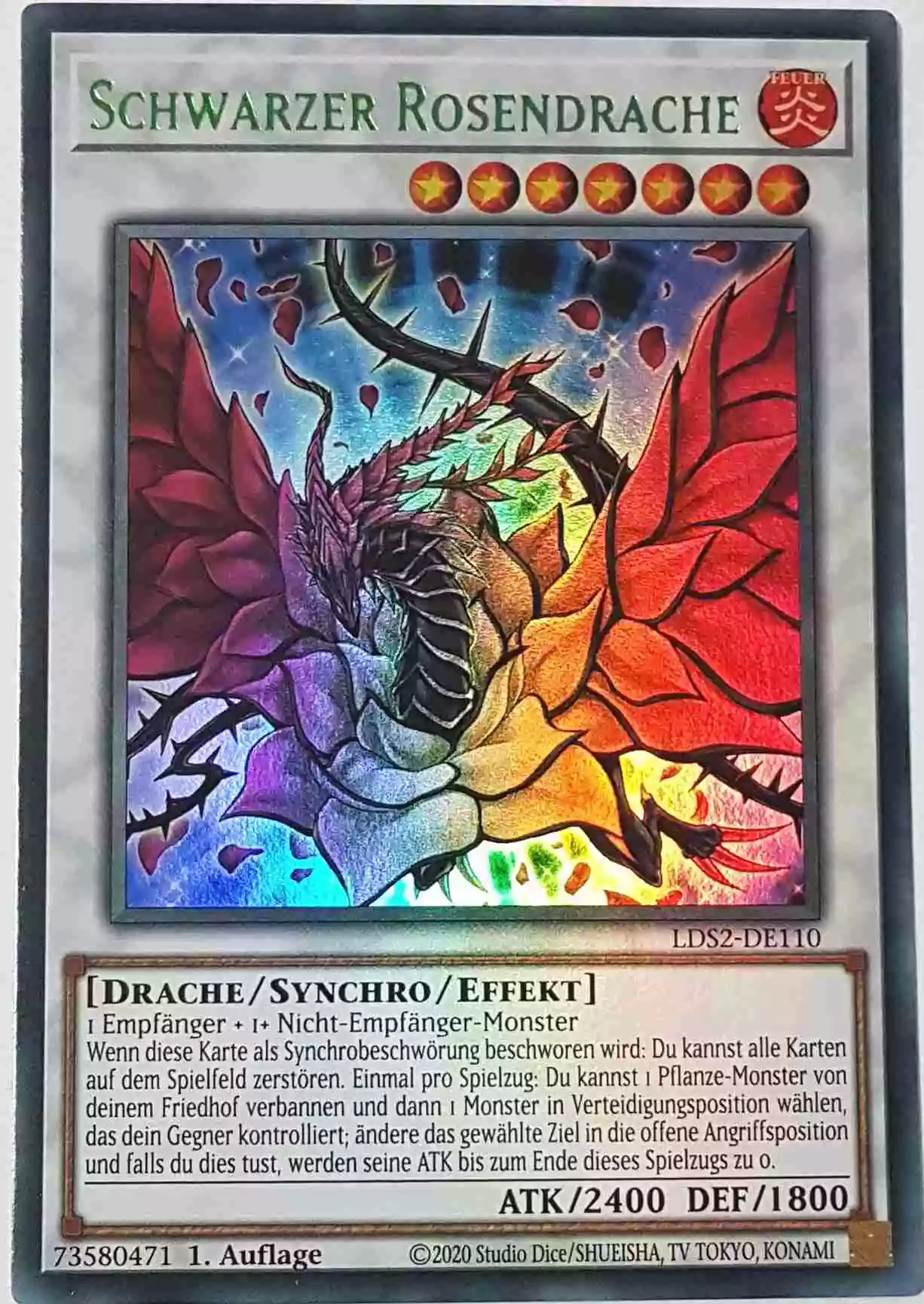 Schwarzer Rosendrache (grün) LDS2-DE110 ist in Colorful Ultra Rare Yu-Gi-Oh Karte aus Legendary Duelists: Season 2 1.Auflage