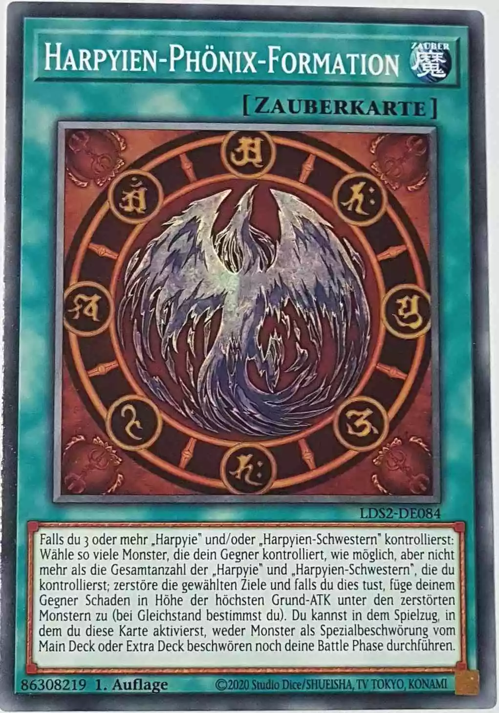 Harpyien-Phönix-Formation LDS2-DE084 ist in Common Yu-Gi-Oh Karte aus Legendary Duelists: Season 2 1.Auflage