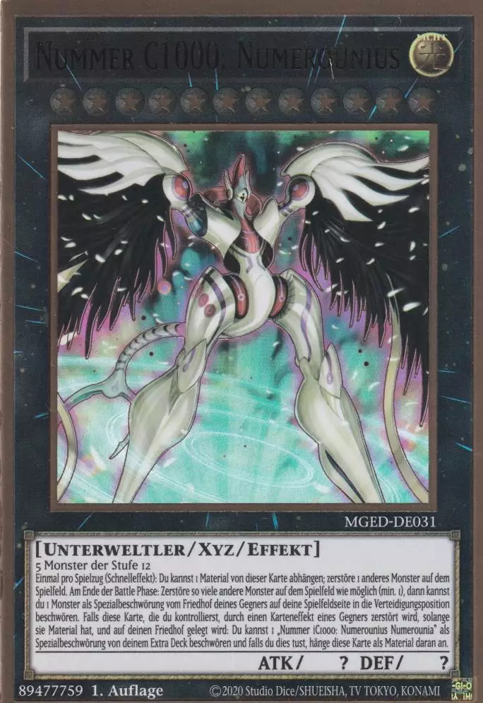 Nummer C1000: Numerounius MGED-DE031 ist in Premium Gold Rare Yu-Gi-Oh Karte aus Maximum Gold El Dorado 1.Auflage