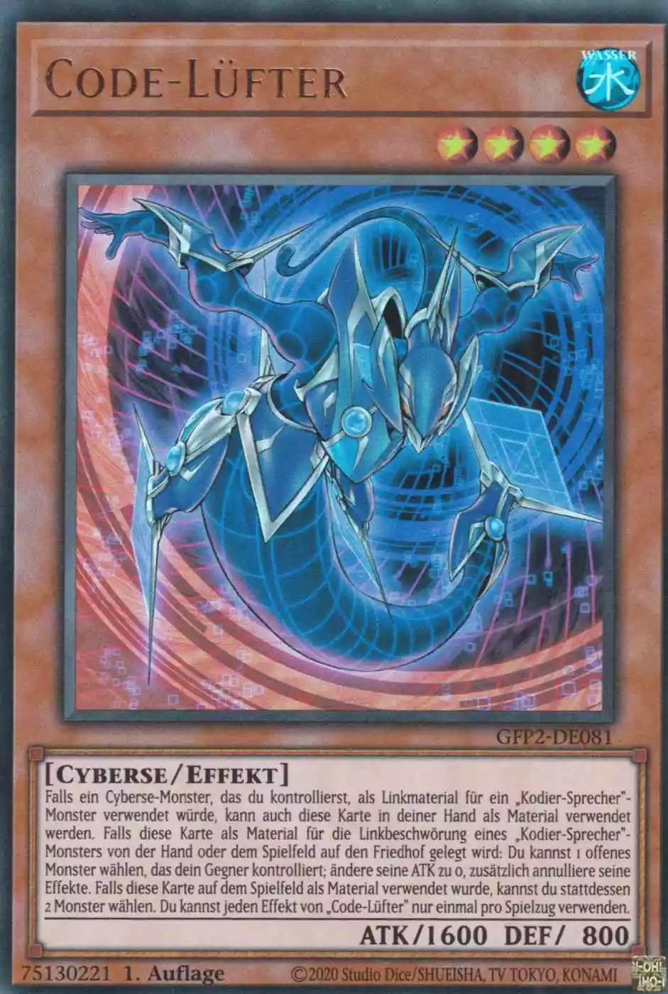 Code-Lüfter GFP2-DE081 ist in Ultra Rare Yu-Gi-Oh Karte aus Ghosts from the Past The 2nd Haunting 1.Auflage