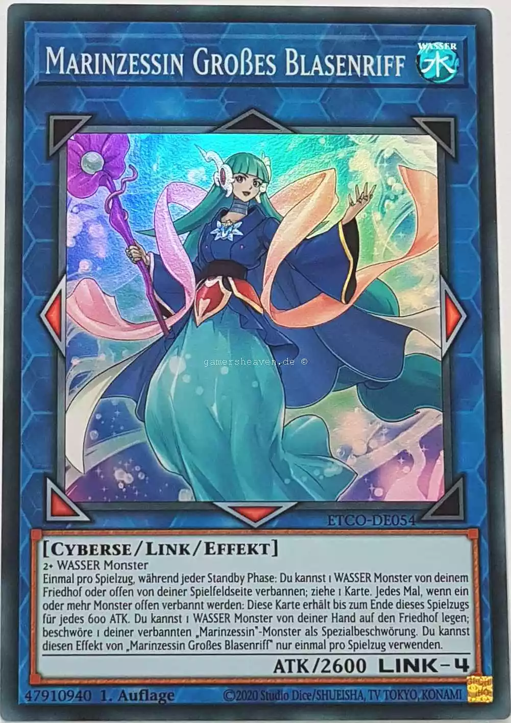 Marinzessin Großes Blasenriff ETCO-DE054 ist in Super Rare Yu-Gi-Oh Karte aus Eternity Code 1.Auflage