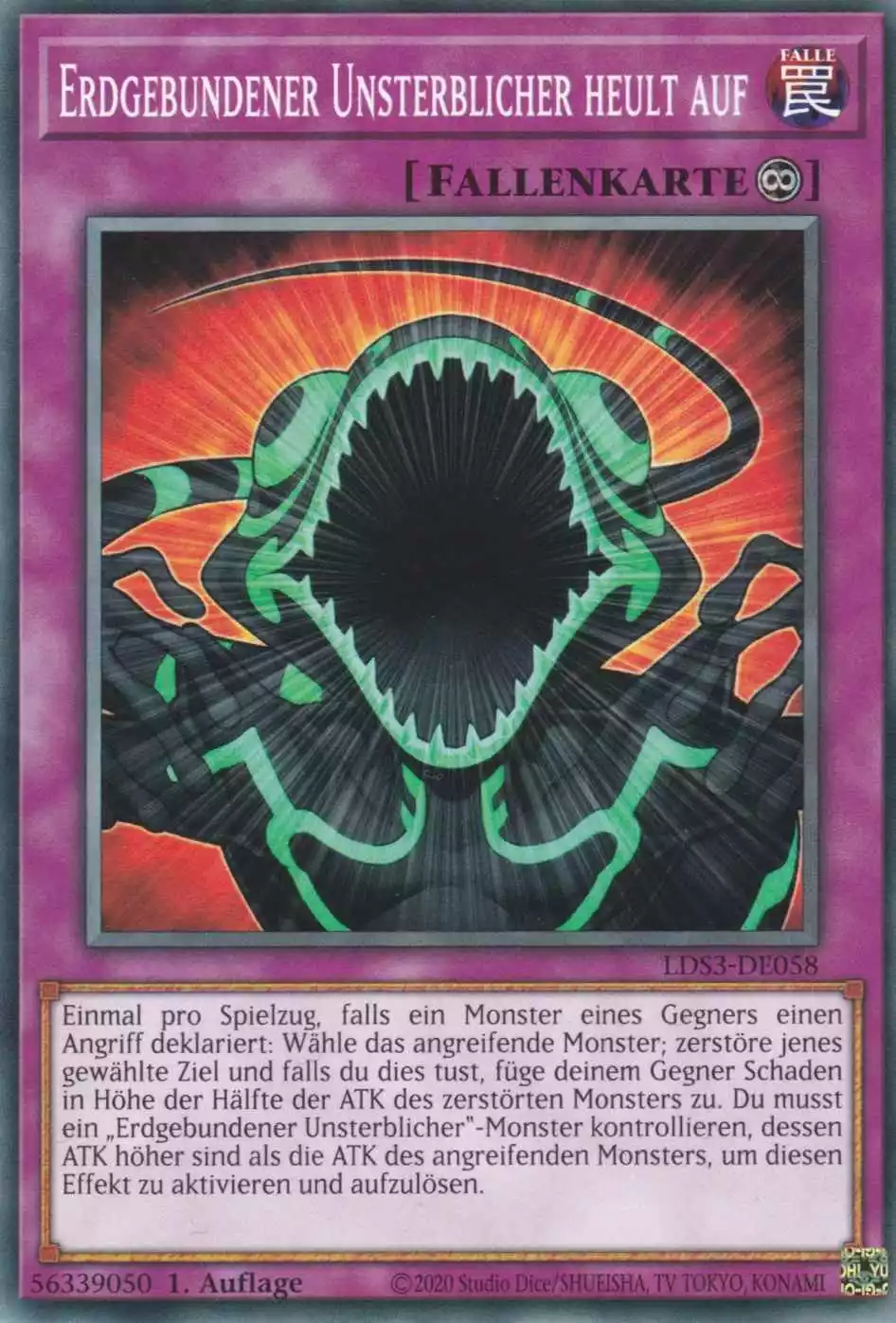 Erdgebundener Unsterblicher heult auf LDS3-DE058 ist in Common Yu-Gi-Oh Karte aus Legendary Duelists Season 3 1.Auflage